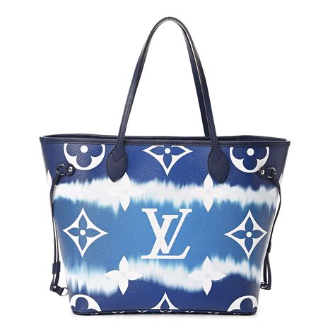 louis vuitton blue neverfull.